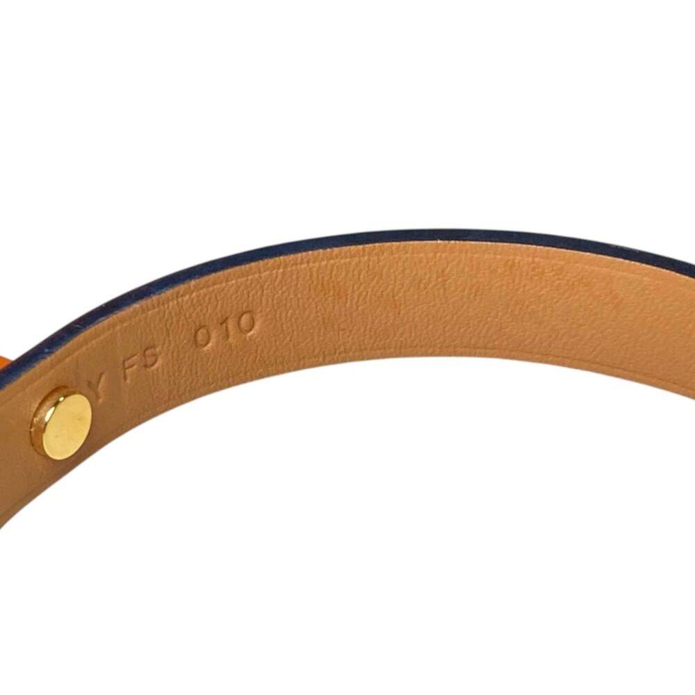 HERMES Hermes As de Coeur Heart Motif GP Leather Bracelet T2 Navy Gold Color ... - Picture 12 of 14